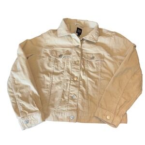 GAP | Womens Large | Corduroy Trucker Jacket | Beige Button Front Long Sleeve